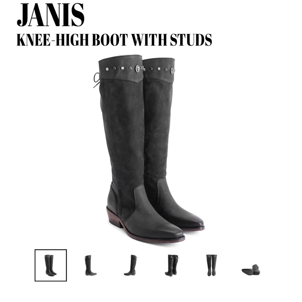 John Fluevog Janis Tallboot Size 10.5 Black